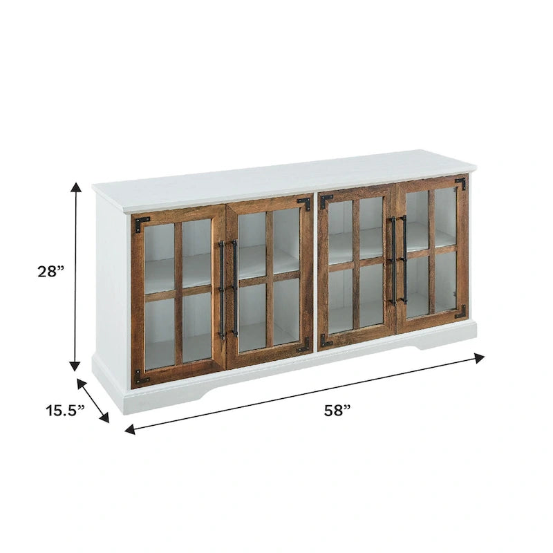 Meuble TV rustique 4 portes de 58 po