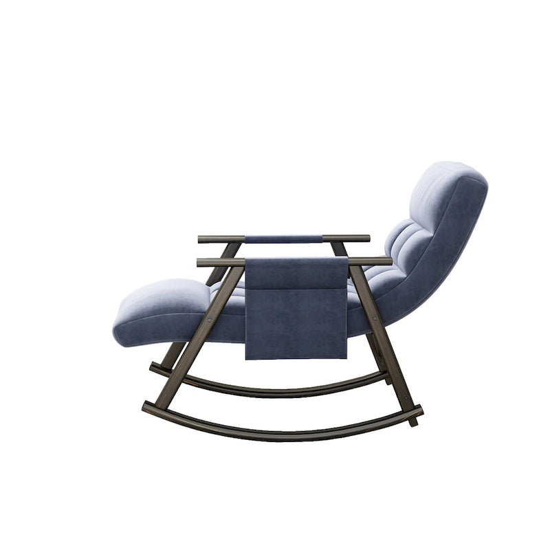 Fauteuil à bascule pliant décontracté et rembourré, fauteuil à bascule de salon avec dossier haut et repose-pieds réglables