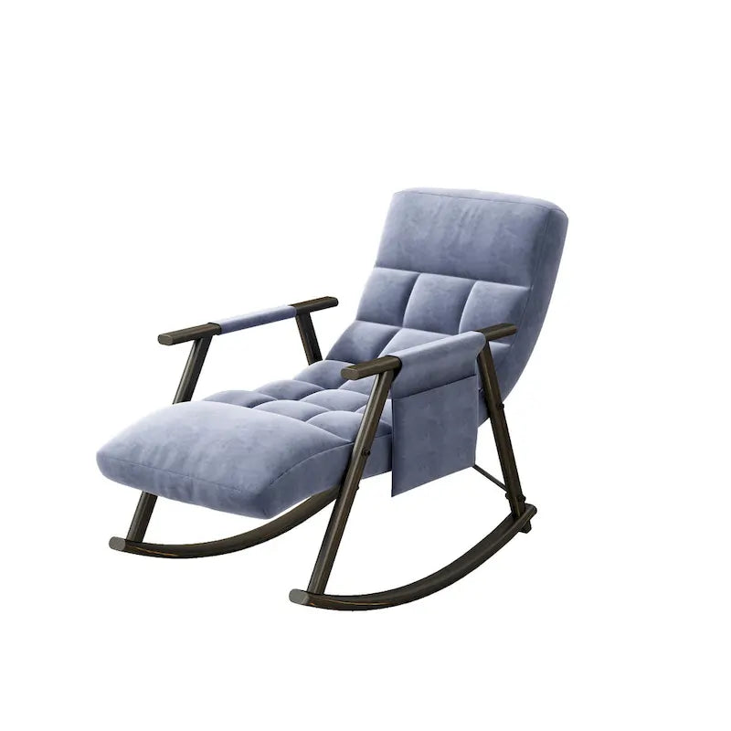 Fauteuil à bascule pliant décontracté et rembourré, fauteuil à bascule de salon avec dossier haut et repose-pieds réglables