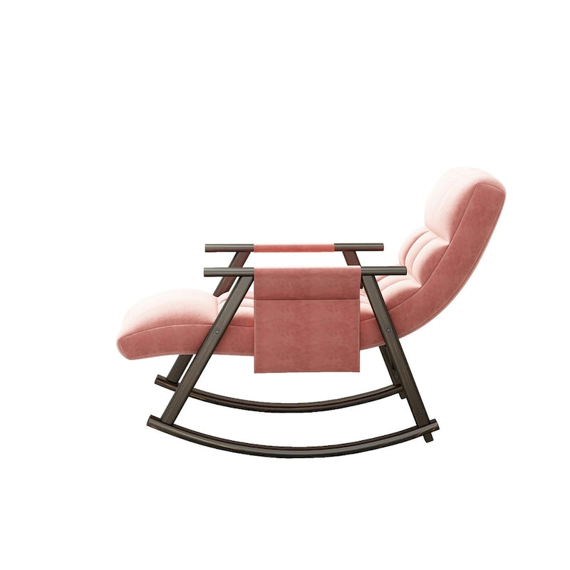 Fauteuil à bascule pliant décontracté et rembourré, fauteuil à bascule de salon avec dossier haut et repose-pieds réglables