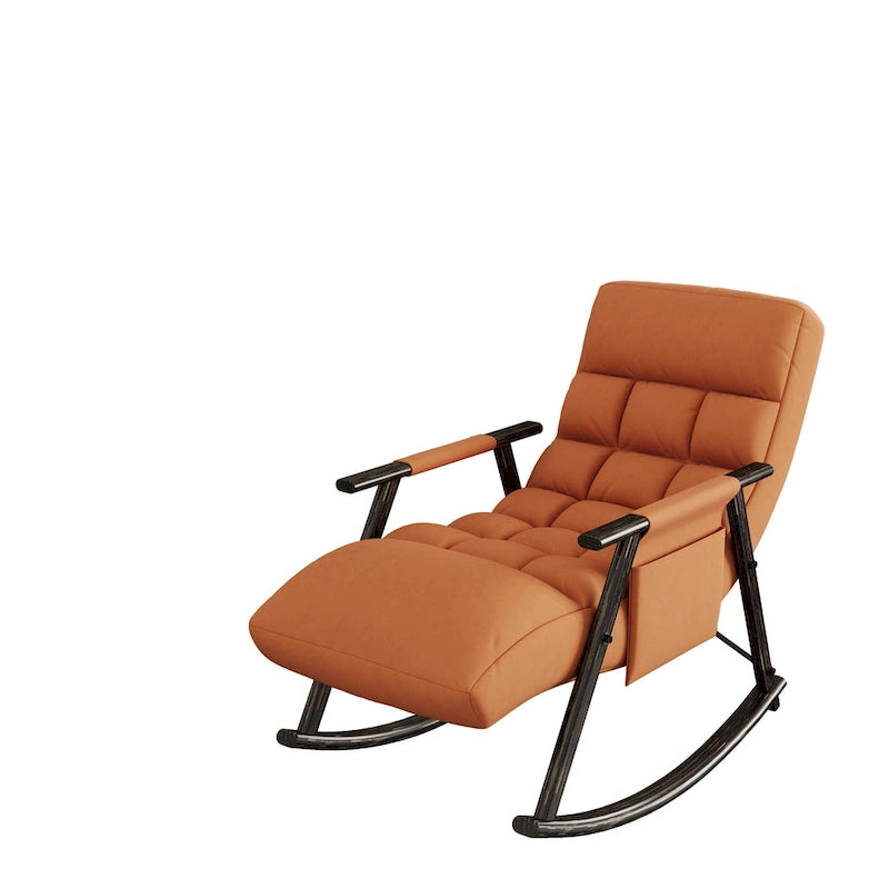 Fauteuil à bascule pliant décontracté et rembourré, fauteuil à bascule de salon avec dossier haut et repose-pieds réglables