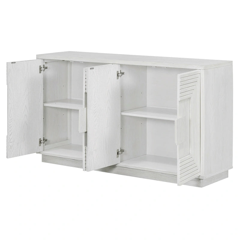 Buffet de salle à manger vintage 4 portes avec étagères réglables