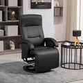 Fauteuil inclinable pivotant en cuir PU avec repose-pieds et dossier réglable