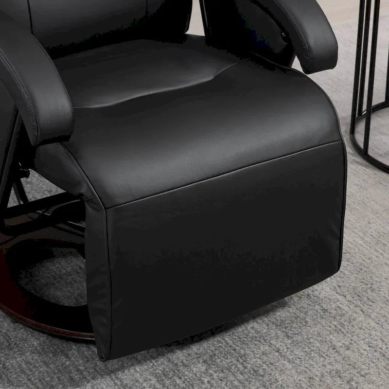 Fauteuil inclinable pivotant en cuir PU avec repose-pieds et dossier réglable