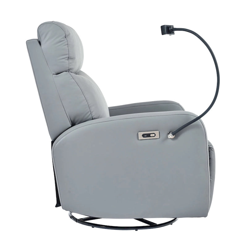 Fauteuil Inclinable Pivotant Électrique en PU avec Rotation à 270°, Inclinaison Électrique de 95-160° et Deux Ports USB - Capacité de 150 kg
