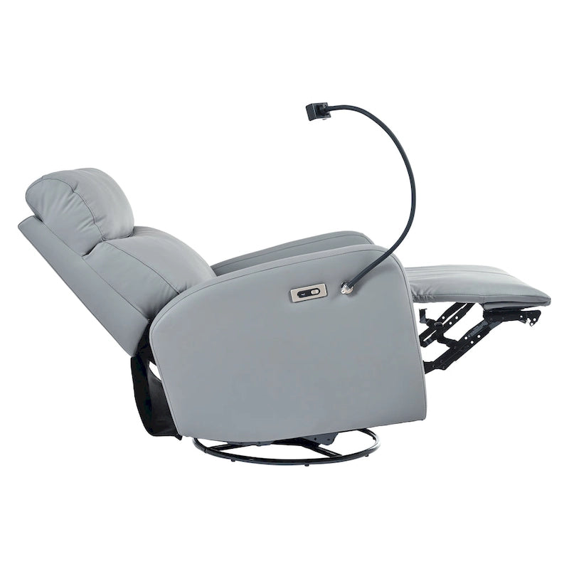 Fauteuil Inclinable Pivotant Électrique en PU avec Rotation à 270°, Inclinaison Électrique de 95-160° et Deux Ports USB - Capacité de 150 kg