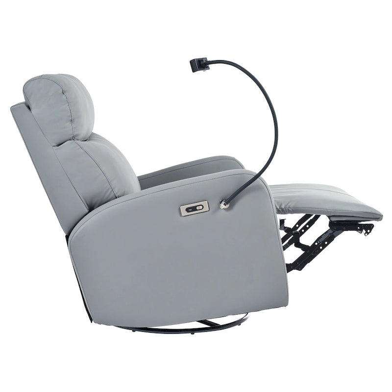 Fauteuil Inclinable Pivotant Électrique en PU avec Rotation à 270°, Inclinaison Électrique de 95-160° et Deux Ports USB - Capacité de 150 kg