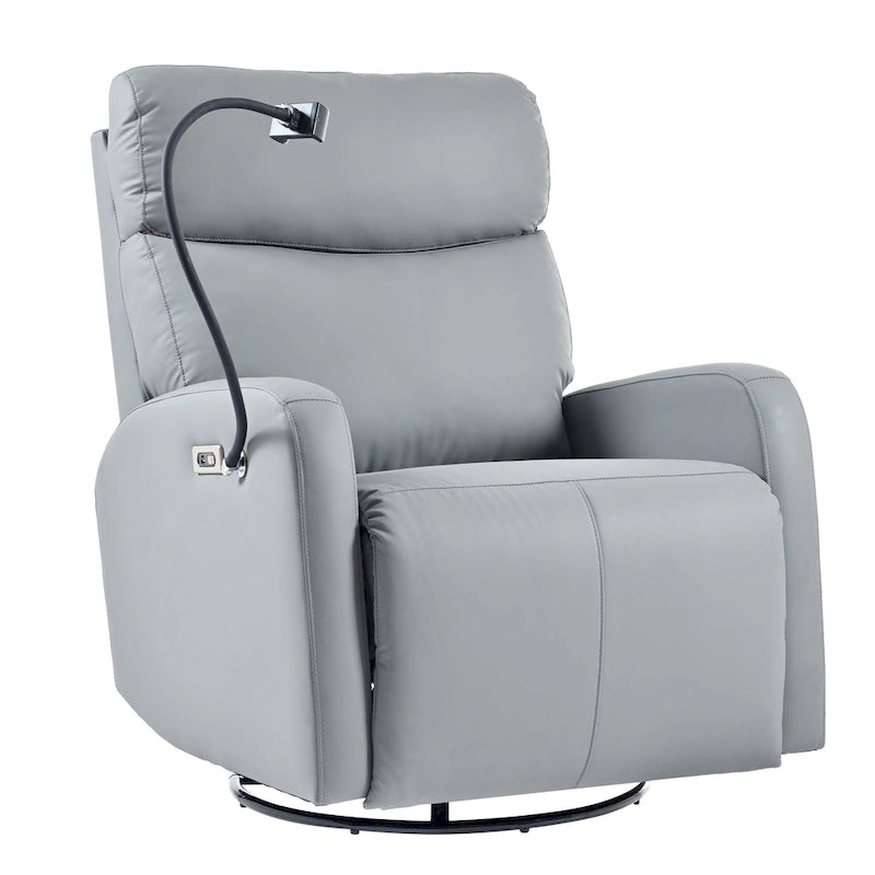 Fauteuil Inclinable Pivotant Électrique en PU avec Rotation à 270°, Inclinaison Électrique de 95-160° et Deux Ports USB - Capacité de 150 kg