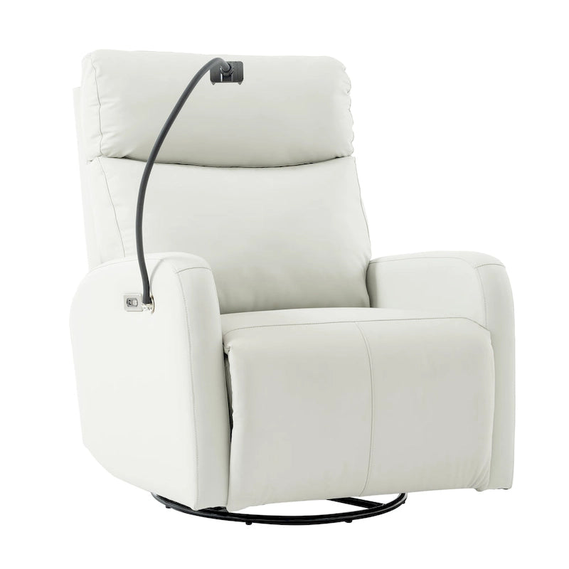 Fauteuil Inclinable Pivotant Électrique en PU avec Rotation à 270°, Inclinaison Électrique de 95-160° et Deux Ports USB - Capacité de 150 kg