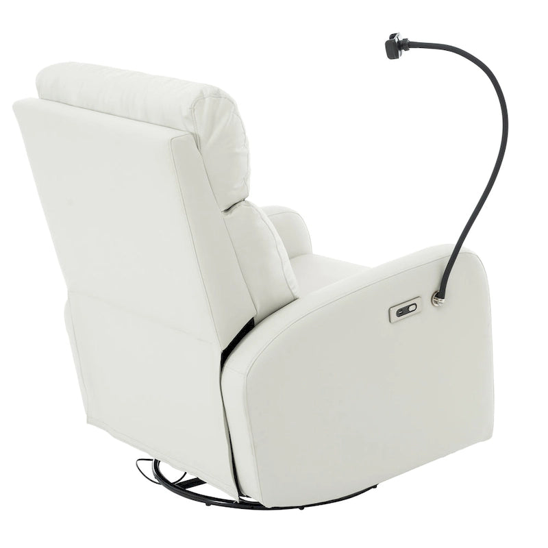 Fauteuil Inclinable Pivotant Électrique en PU avec Rotation à 270°, Inclinaison Électrique de 95-160° et Deux Ports USB - Capacité de 150 kg