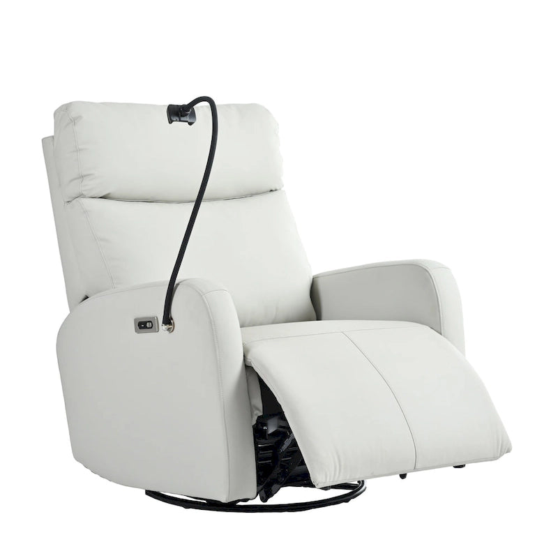 Fauteuil Inclinable Pivotant Électrique en PU avec Rotation à 270°, Inclinaison Électrique de 95-160° et Deux Ports USB - Capacité de 150 kg