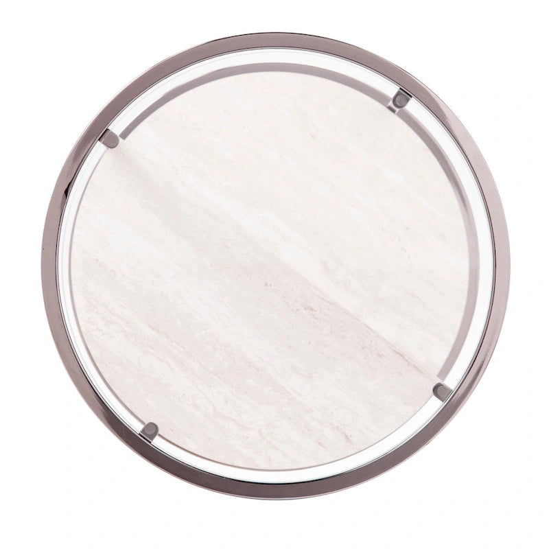 Table d'appoint ronde avec étagères imitation pierre