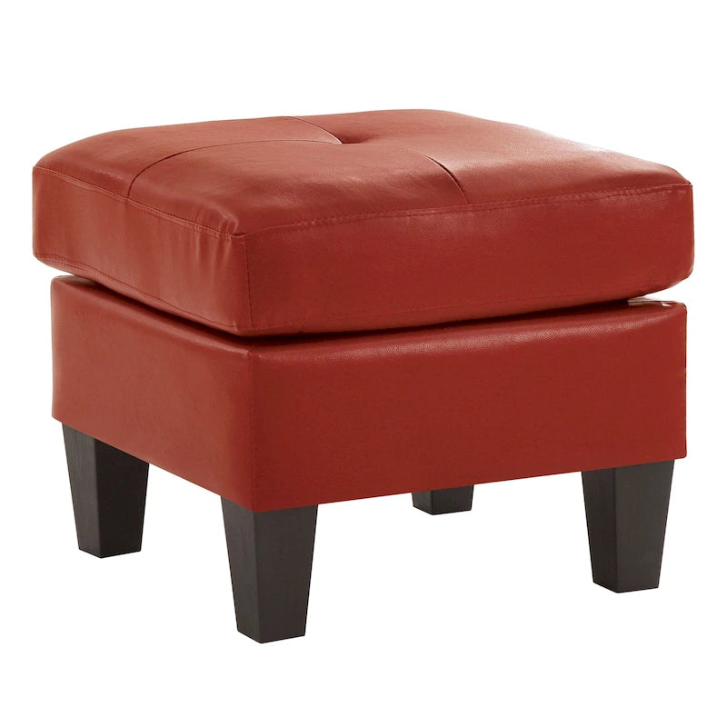 Petit pouf carré en similicuir