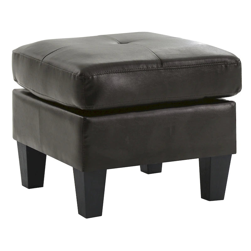 Petit pouf carré en similicuir