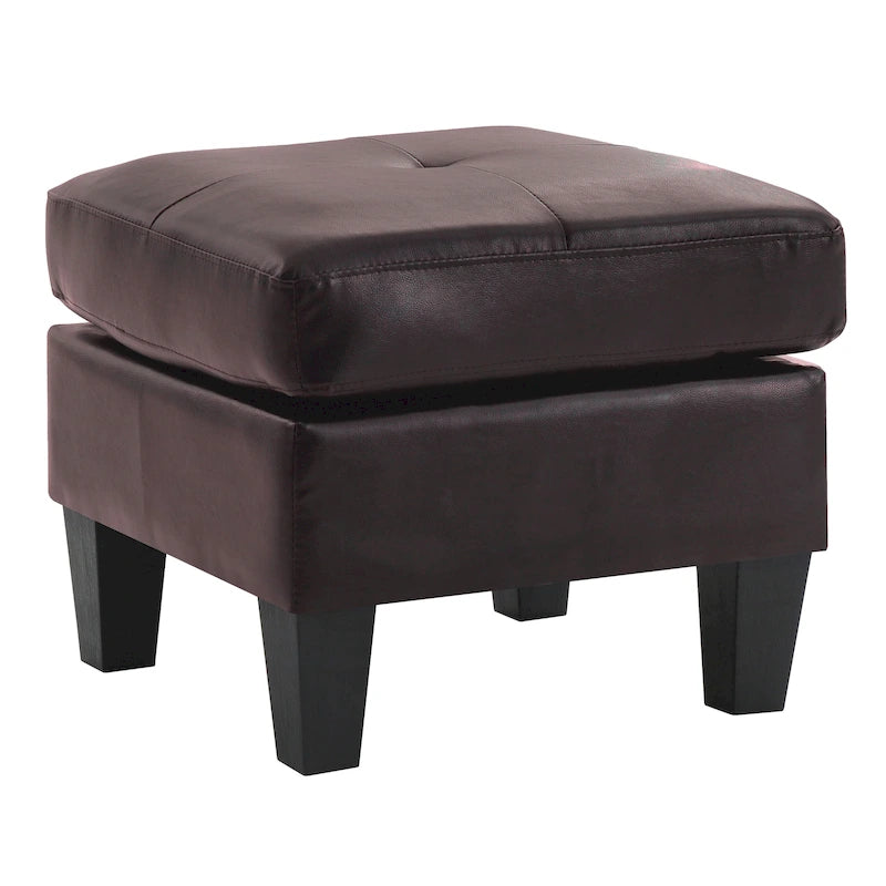 Petit pouf carré en similicuir
