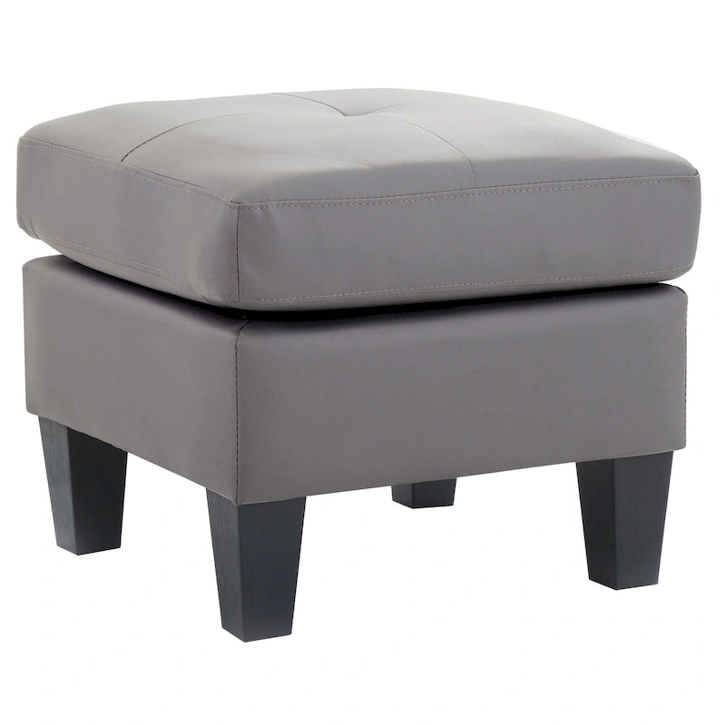 Petit pouf carré en similicuir