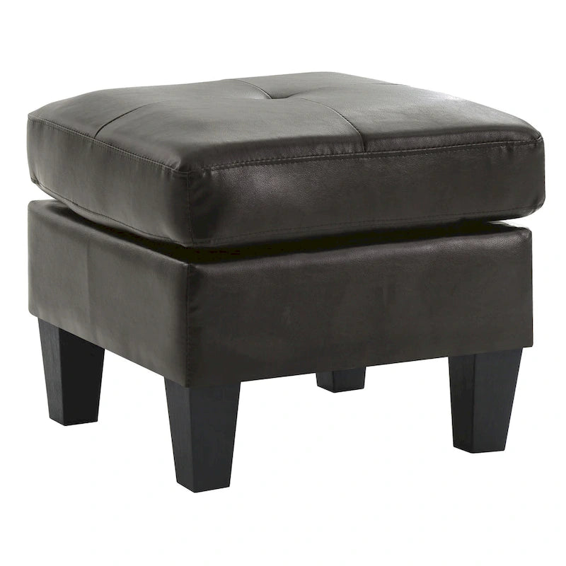 Petit pouf carré en similicuir