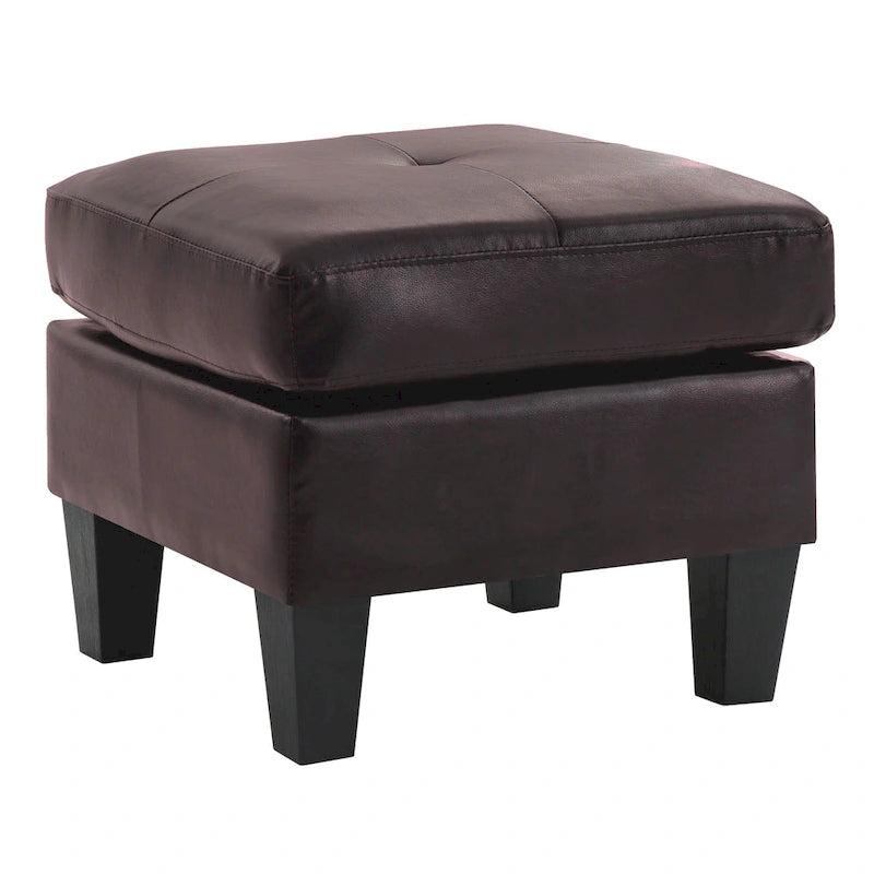 Petit pouf carré en similicuir