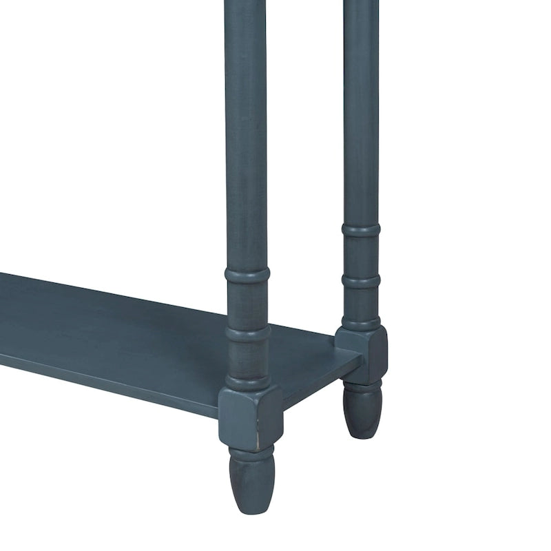 Console d'entrée avec deux tiroirs de rangement et une étagère inférieure