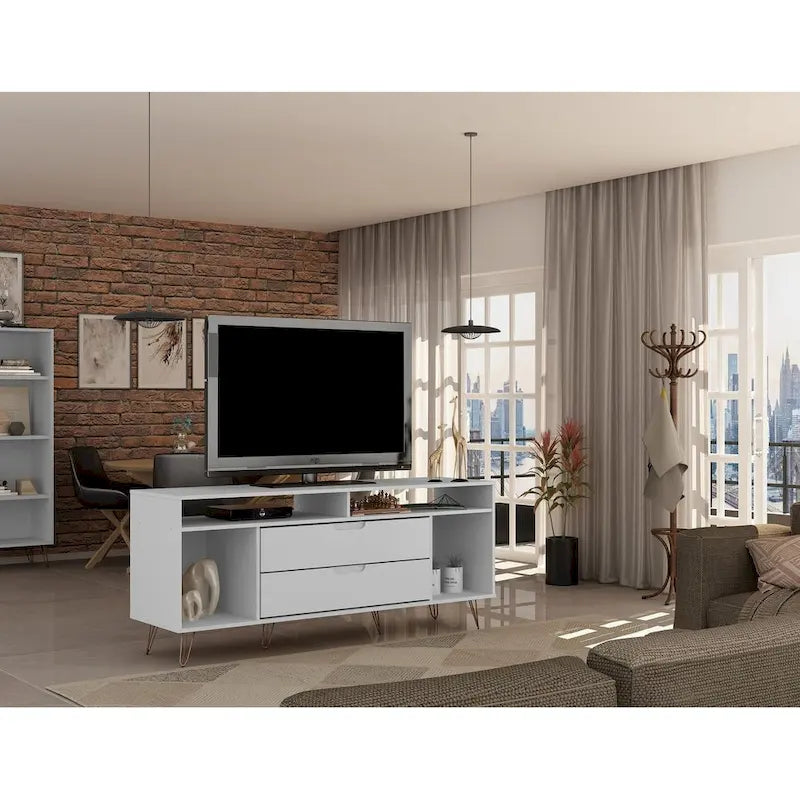 Meuble TV Console à Pieds Métalliques 62,99 po