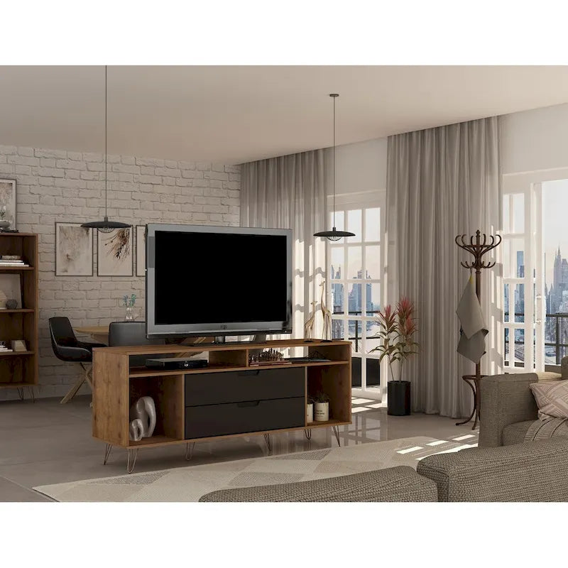 Meuble TV Console à Pieds Métalliques 62,99 po