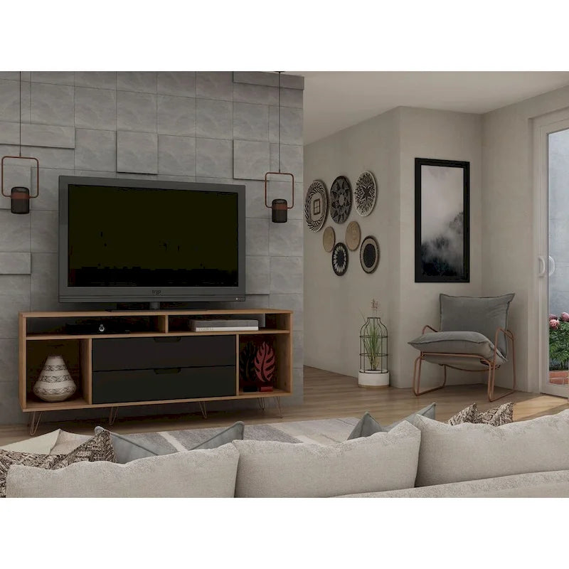 Meuble TV Console à Pieds Métalliques 62,99 po
