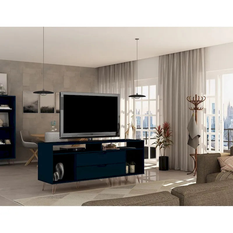 Meuble TV Console à Pieds Métalliques 62,99 po