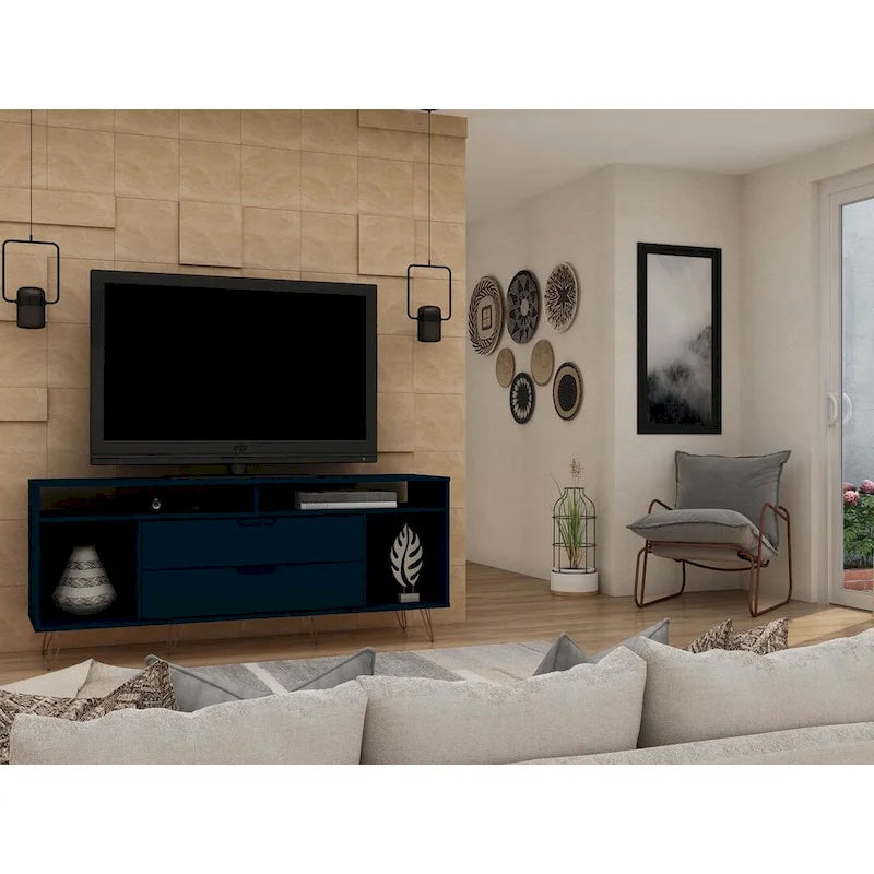 Meuble TV Console à Pieds Métalliques 62,99 po