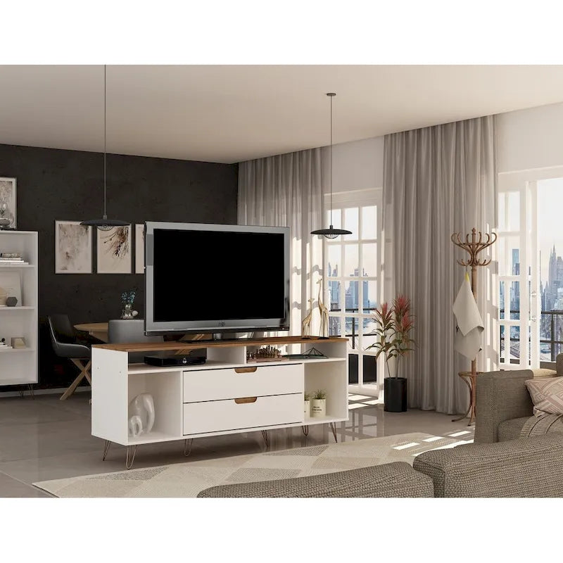 Meuble TV Console à Pieds Métalliques 62,99 po
