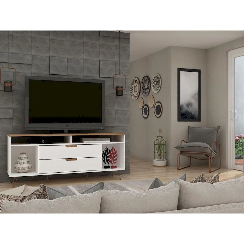 Meuble TV Console à Pieds Métalliques 62,99 po