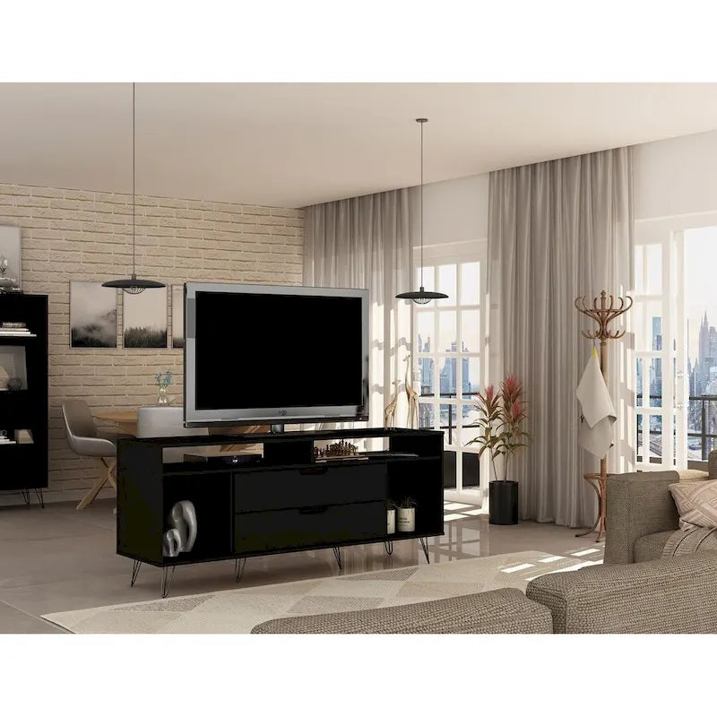Meuble TV Console à Pieds Métalliques 62,99 po