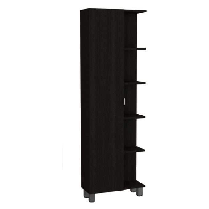 Armoire à Linge Murale avec 4 Étagères Intérieures et 5 Étagères Extérieures