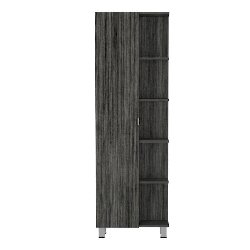 Armoire à Linge Murale avec 4 Étagères Intérieures et 5 Étagères Extérieures