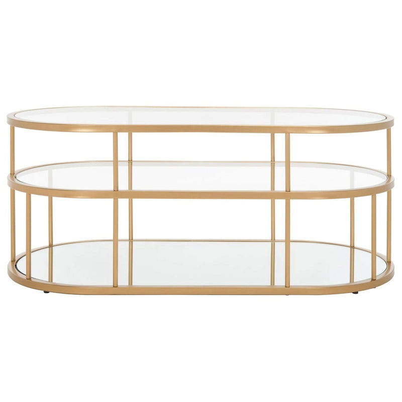 Table basse en verre Art Déco à 3 étagères - 42Lx21Px17H