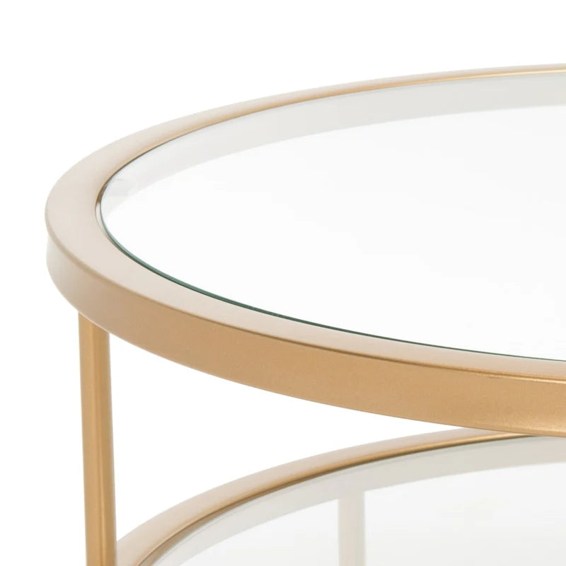 Table basse en verre Art Déco à 3 étagères - 42Lx21Px17H