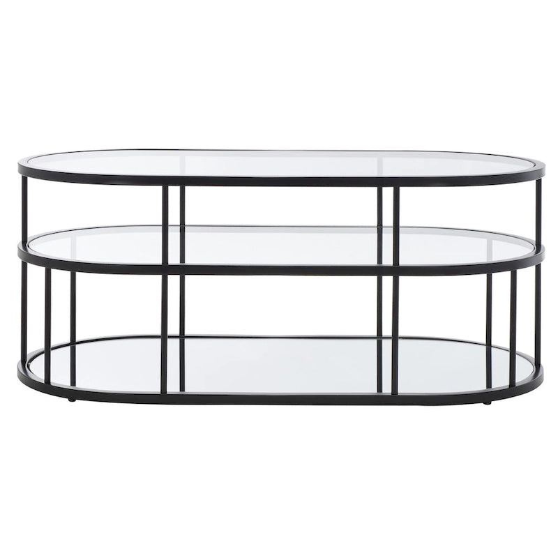 Table basse en verre Art Déco à 3 étagères - 42Lx21Px17H
