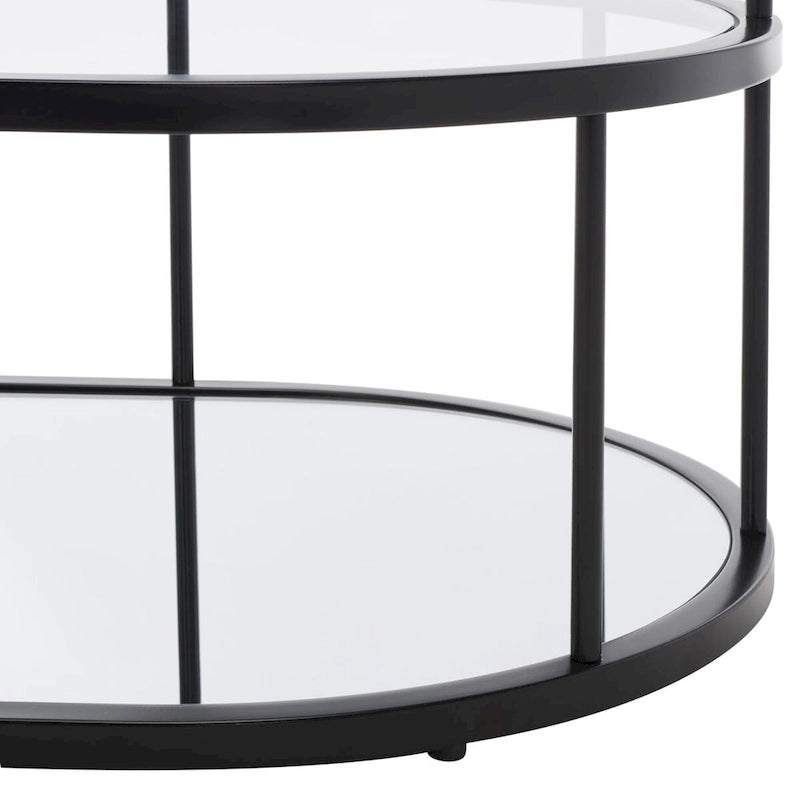 Table basse en verre Art Déco à 3 étagères - 42Lx21Px17H