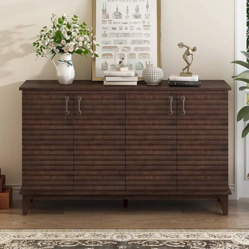 Buffet avec 4 portes grand rangement avec étagères réglables