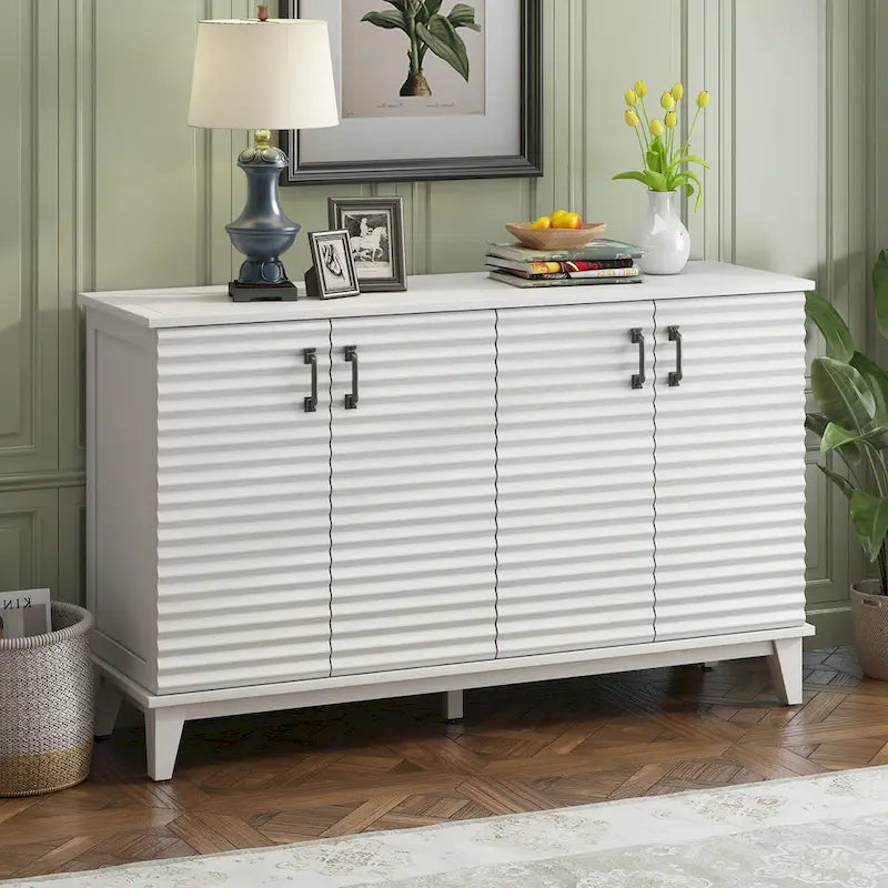 Buffet avec 4 portes grand rangement avec étagères réglables
