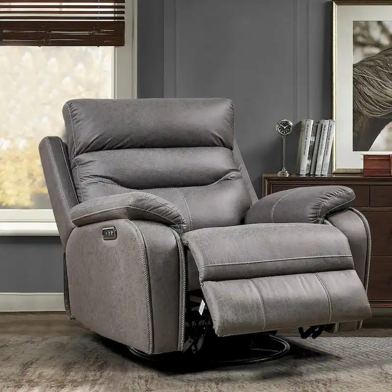 Fauteuil inclinable à bascule double moteur, pivotant, appui-tête motorisé, chargement USB