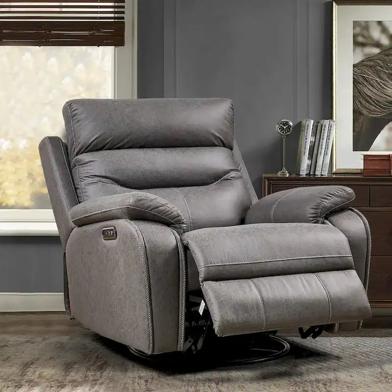 Fauteuil inclinable à bascule double moteur, pivotant, appui-tête motorisé, chargement USB