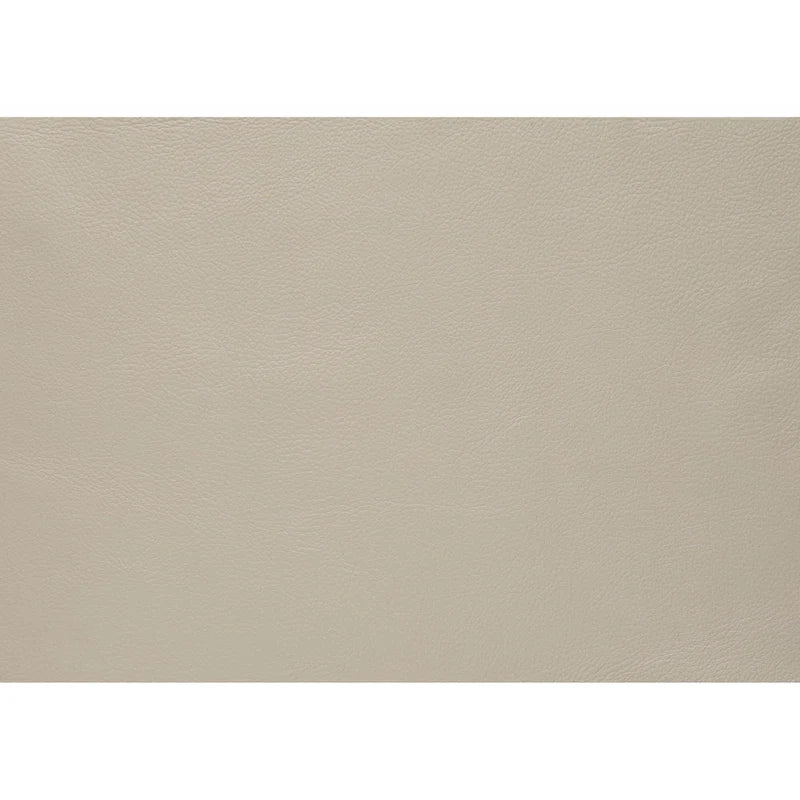 Causeuse de 180 cm en cuir fleur et croûte de cuir crème, bois massif marron