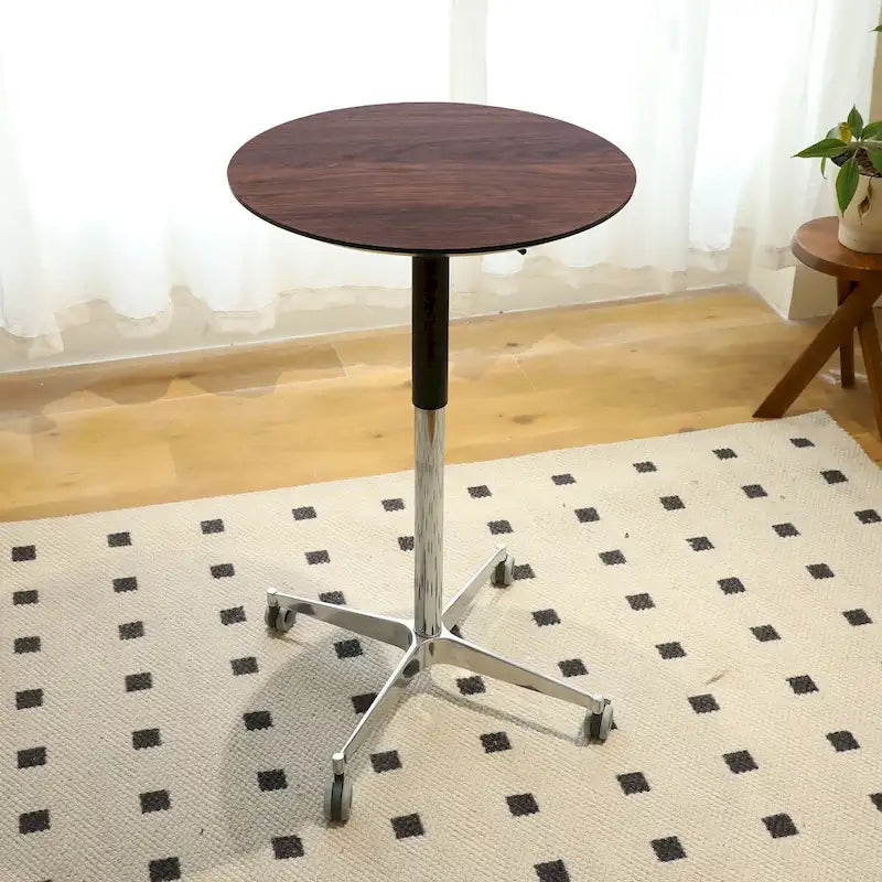 Table de bar mobile réglable Table de pub Pivotement à 360 ° Base en étoile en aluminium Hauteur de comptoir de bar mobile pour bureau debout Bistro