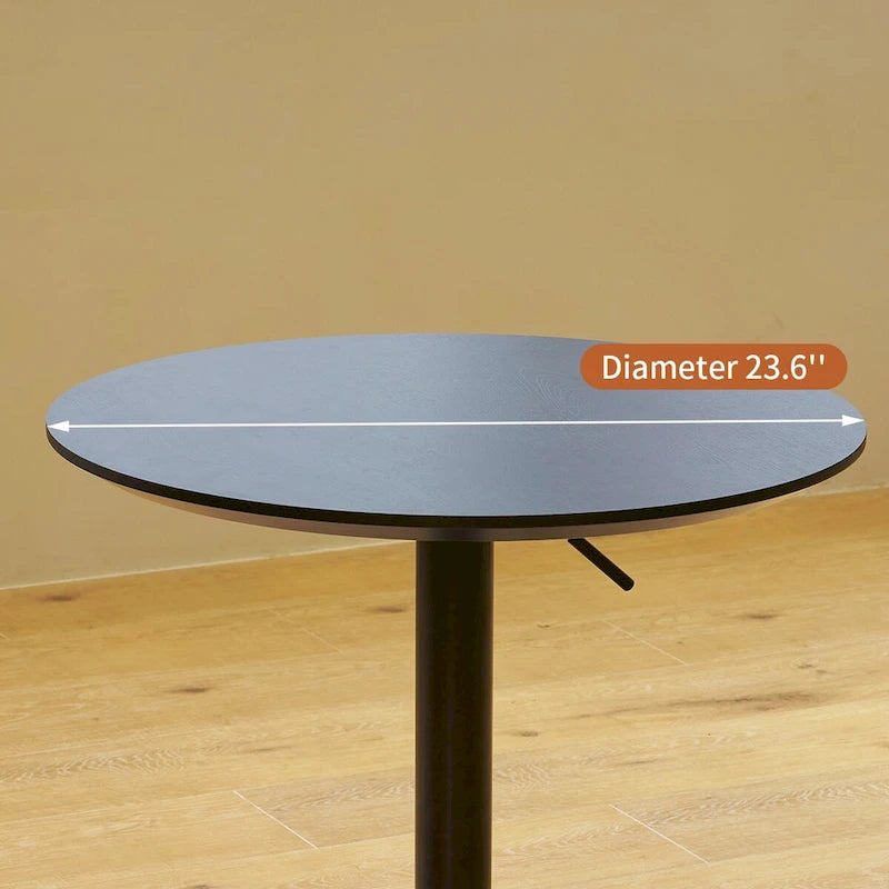 Table de bar mobile réglable Table de pub Pivotement à 360 ° Base en étoile en aluminium Hauteur de comptoir de bar mobile pour bureau debout Bistro
