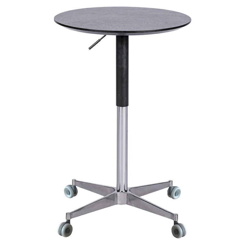 Table de bar mobile réglable Table de pub Pivotement à 360 ° Base en étoile en aluminium Hauteur de comptoir de bar mobile pour bureau debout Bistro