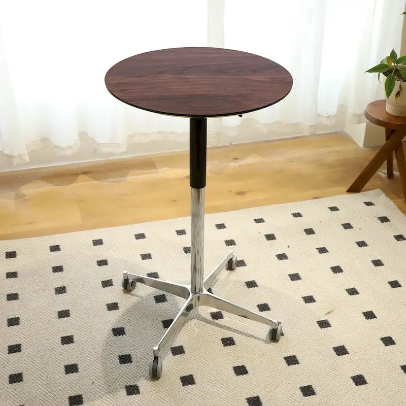 Table de bar mobile réglable Table de pub Pivotement à 360 ° Base en étoile en aluminium Hauteur de comptoir de bar mobile pour bureau debout Bistro