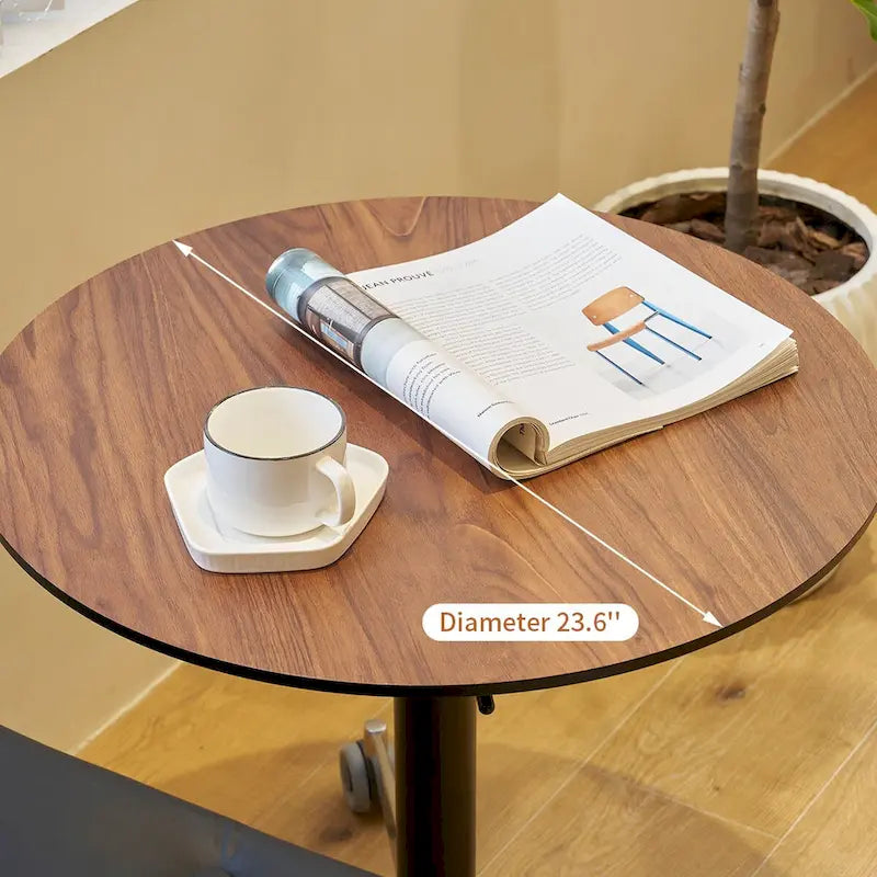 Table de bar mobile réglable Table de pub Pivotement à 360 ° Base en étoile en aluminium Hauteur de comptoir de bar mobile pour bureau debout Bistro