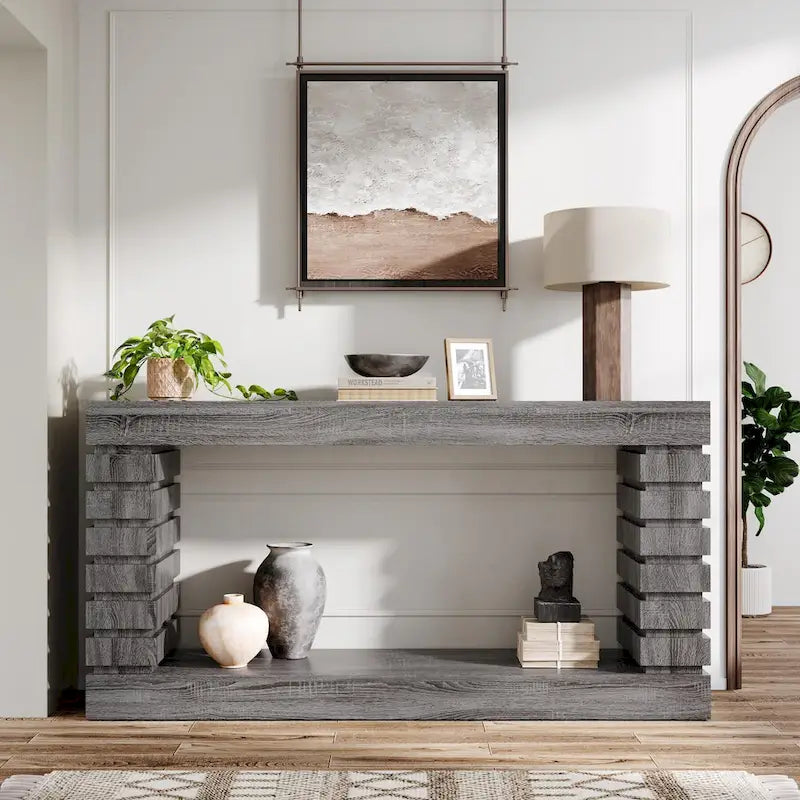 Console longue de 70,8 pouces, table étroite pour entrée et salon