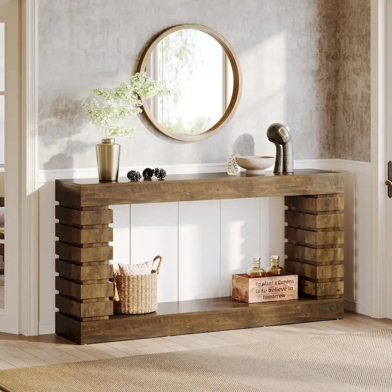 Console longue de 70,8 pouces, table étroite pour entrée et salon