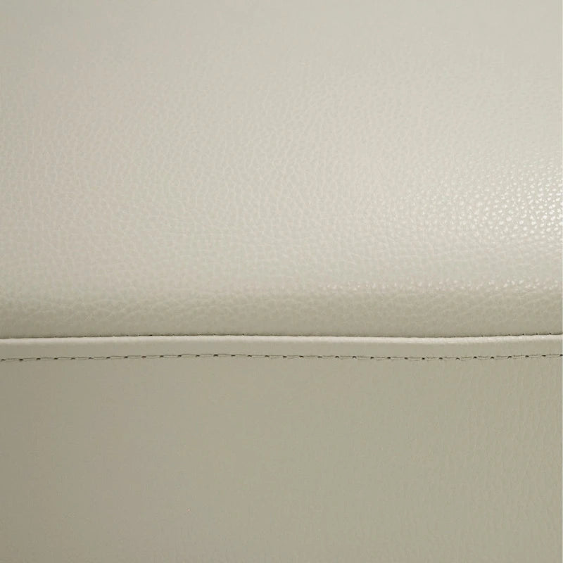Ottoman rembourré rectangulaire de 30 pouces - Cuir véritable gris clair